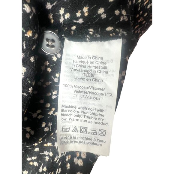 Madewell Button-Wrap Mini Dress in Playground Posies Short Sleeves Womens Sz 00 - Picture 6 of 13